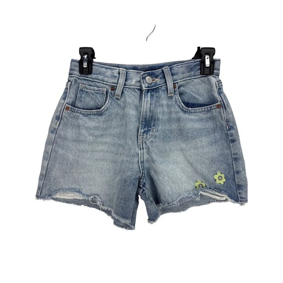 Old Navy Denim Shorts Women's Size 14 Blue Cutoff Jean Casual Summer Embroidery - Picture 2 of 5